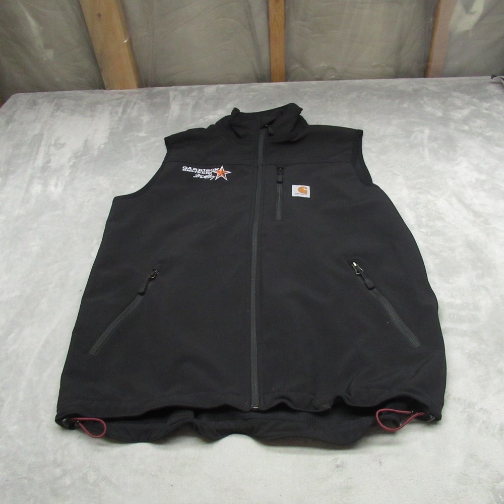 Carhartt Denwood Vest Mens Medium Black Softshell Fleece Lined Work 102219 LOGO